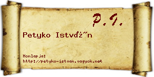 Petyko István névjegykártya