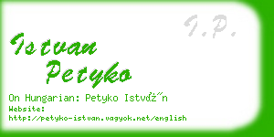 istvan petyko business card